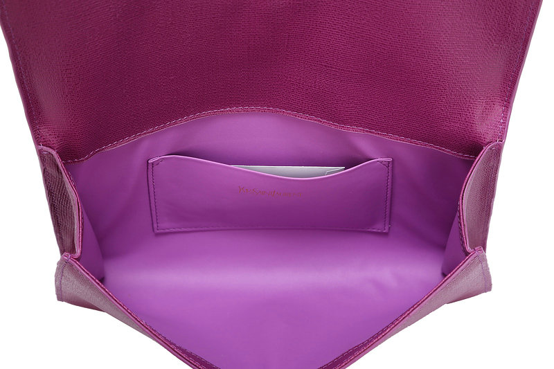YSL belle de jour original saffiano leather clutch 30318 purple